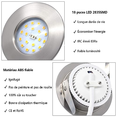 HiBay LED Downlights 6 x 5W IP44 6000K Cool White Brushed Chrome Slim 240V - view 6