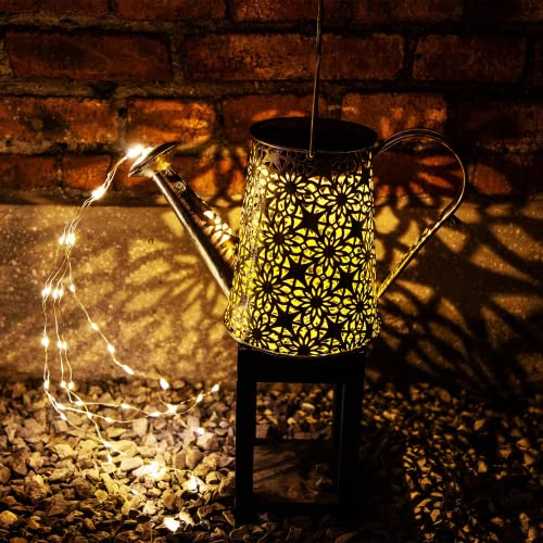 Dudupie Solar Watering Can with Lights Hanging Waterfall Waterproof Garden - view 4