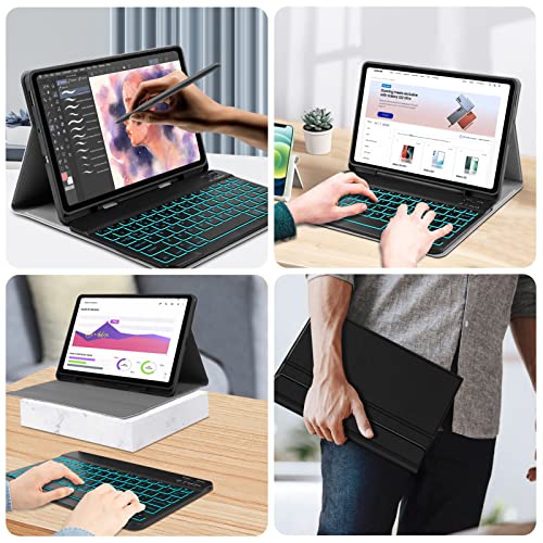 Juqitech Backlit Keyboard Case For Samsung-Galaxy-Tab S6 Lite 10.4", Black