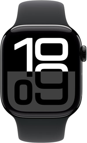 Apple Watch Series 10 (GPS, 42mm) Jet Black Aluminium Case + Black Strap