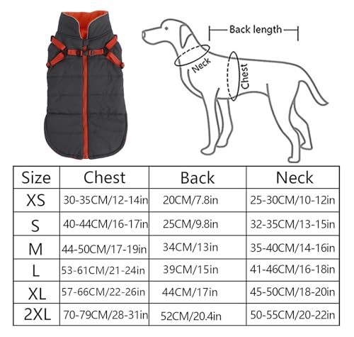 babepet Dog Winter Coat Waterproof Reflective Fleece Lined Harness Grey S - view 7