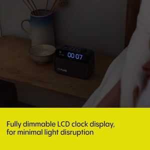 Pure MOMENT DAB+ Alarm Clock Radio with Bluetooth, Black