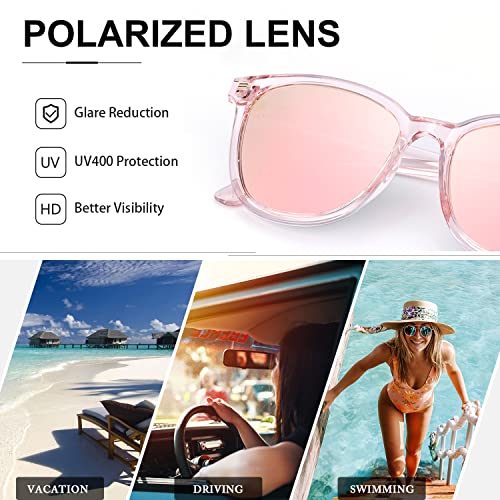 Myiaur Polarised Sunglasses Women Square Oversized Mirrored Lens UV400 - view 6