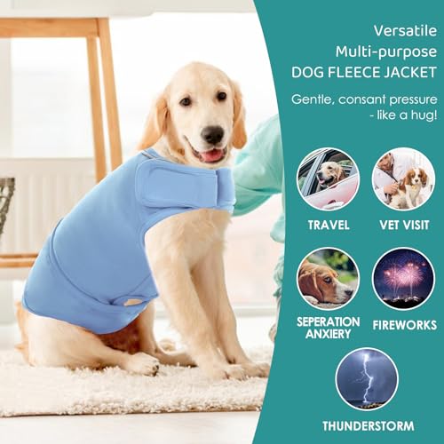 Aofitee Windproof Reflective Dog Vest Coat, Adjustable, Blue L