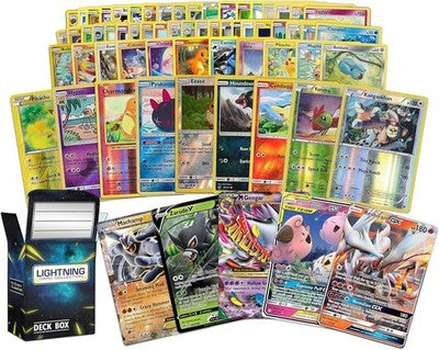 Lightning Card Ultra Rare Bundle - 50 Cards, Deck Box & Legendary Card