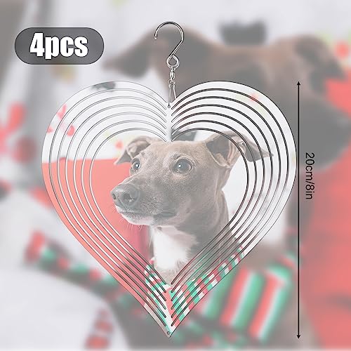 Savita Sublimation Wind Spinner Blanks 4 Pcs Heart 8 in Metal 3D Garden - view 2