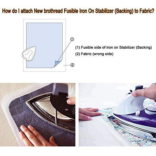 New brothread Iron-On Embroidery Stabiliser Backing, 12"x25Yd