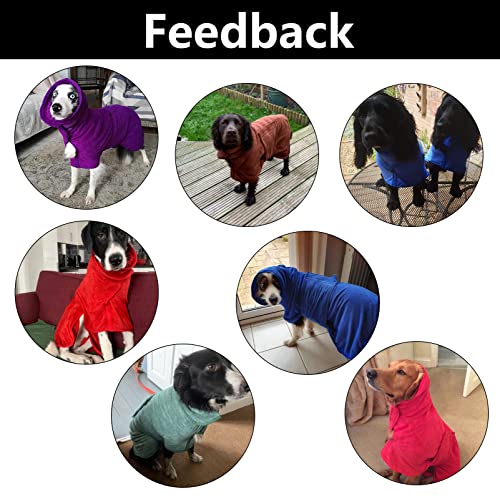 Geyecete Dog Drying Coat, Absorbent Fast-Dry Robe, Red, L