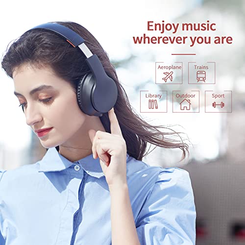 Lobkin Wireless Headphones Over Ear Bluetooth 5.3, Black Orange