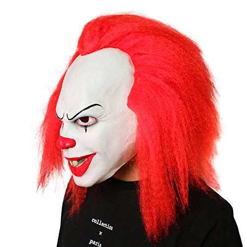 Sinsen Scary Clown Mask Joker Mask Creepy Devil Full Head Latex Mask Horror