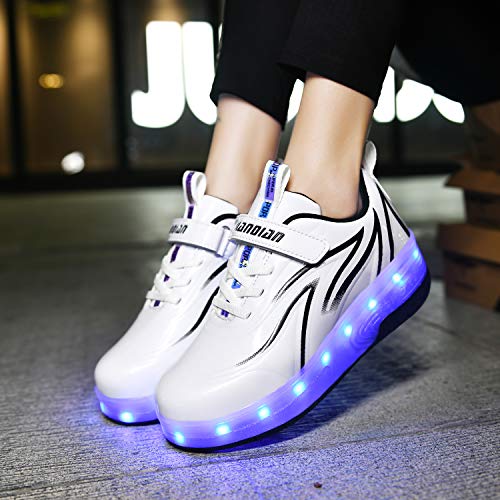 Unisex Kids LED Roller Skate Trainers USB Rechargeable Double Wheels - view 4