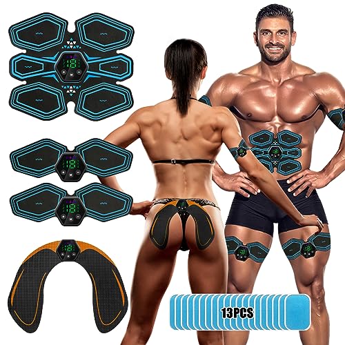 Lovcoyo ABS Trainer Muscle Stimulator, 6 Modes, USB Rechargeable