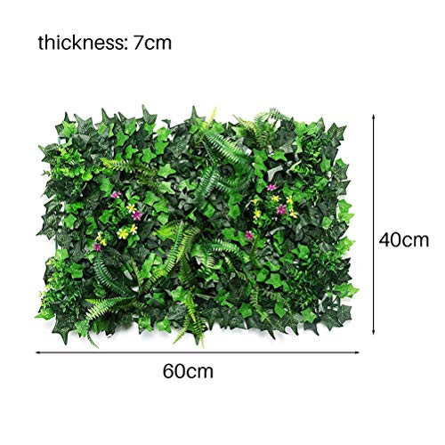 Artificial Hedge Panels 40 x 60cm Faux Ivy Leaf Roll Privacy Screening Green - view 2
