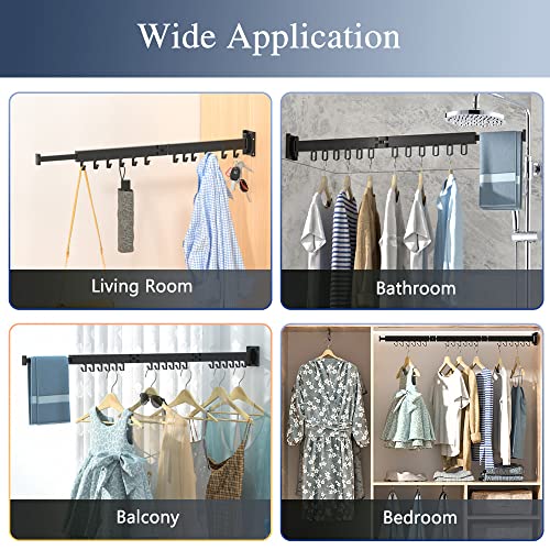 Bheadcat Laundry Clothes Drying Rack Wall Mounted, Retractable Stainless Steel