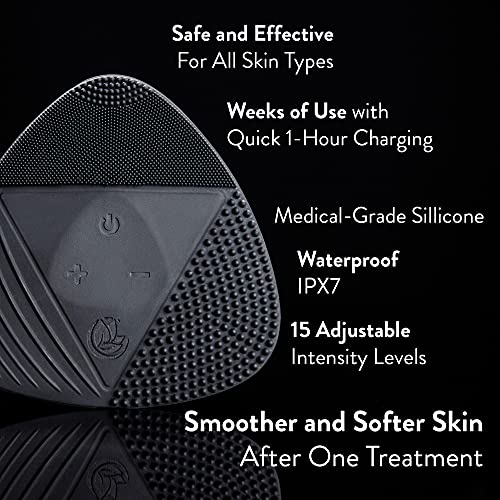 Silicone Sonic Facial Cleansing Brush Waterproof Rechargeable Midnight