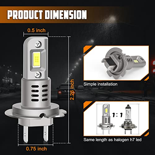 I Litton H7 LED Headlight Bulbs 6000K Cool White Hi/Lo Beam Conversion Kit - view 7