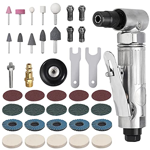 Eypins Compressed Air Angle Die Grinder 1/4 in 90 Degree Mini Sander Tool Set - view 9