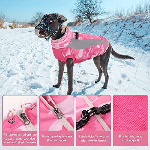 Kuoser Dog Winter Jacket Waterproof Windproof Fleece Reflective Vest Camo - view 3