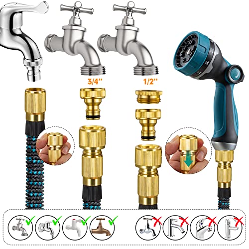 JUNEBOW 50ft Expandable Garden Hose, 10 Function Nozzle