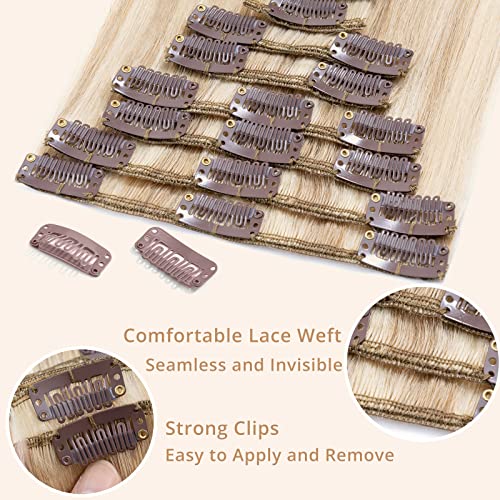 Tess Clip-In Hair Extensions, 12in Ash Blonde Mix, 8pcs 55g