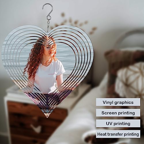 Savita Sublimation Wind Spinner Blanks 4 Pcs Heart 8 in Metal 3D Garden - view 5