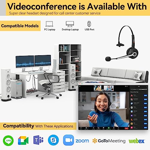 Wantek USB Headset with Noise Cancelling Mic In Line Controls Ultralight - view 7