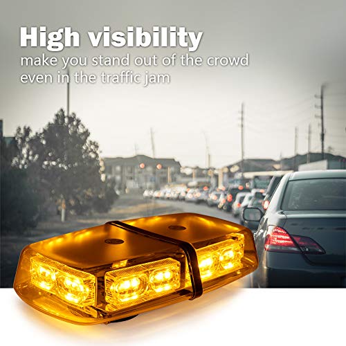 Routeking 24-LED Roof Strobe Light Bar, Magnetic Mount, Amber