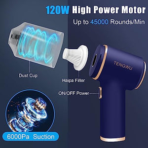TENGWUDZ Cordless Handheld Vacuum, 6000PA Suction