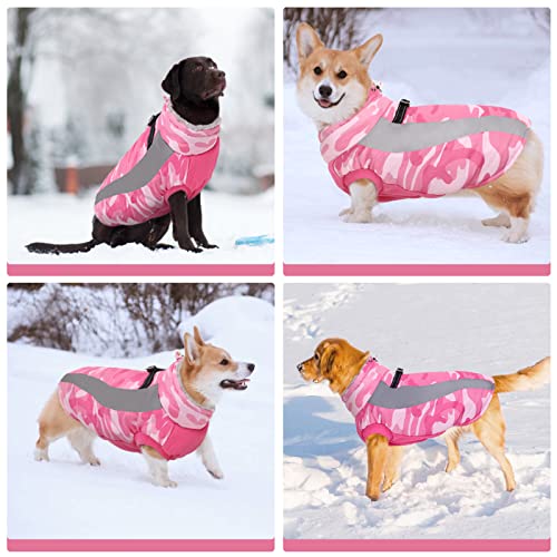Kuoser Dog Winter Jacket Waterproof Windproof Fleece Reflective Vest Camo - view 7