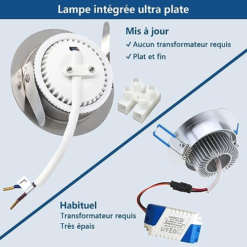 HiBay LED Downlights 6 x 5W IP44 6000K Cool White Brushed Chrome Slim 240V - view 2