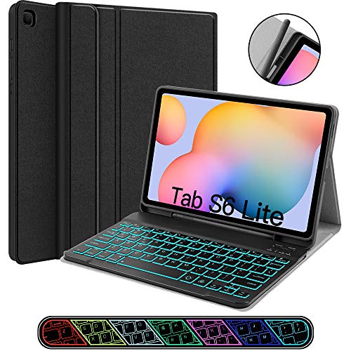 Juqitech Backlit Keyboard Case For Samsung-Galaxy-Tab S6 Lite 10.4", Black