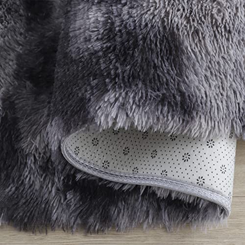 Lekeplus 120X180cm Fluffy Soft Rug For Living Room Bedroom, Grey