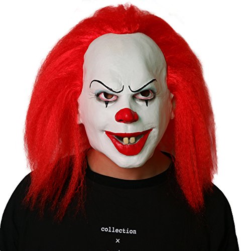 Sinsen Scary Clown Mask Joker Mask Creepy Devil Full Head Latex Mask Horror