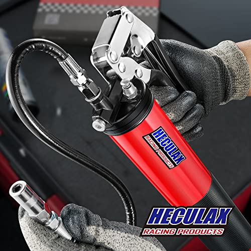 Bravex Heavy Duty Pistol Grip Grease Gun 18in Flex Hose Red