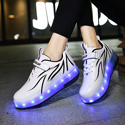 Unisex Kids LED Roller Skate Trainers USB Rechargeable Double Wheels - view 6