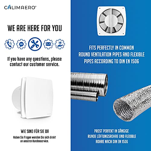 calimaero Breeze Bathroom Extractor Fan 6 in Timer Humidity 240m3/h White - view 6