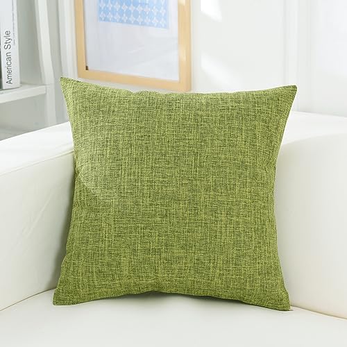 Gonove Cushion Covers 60x60cm Cotton Linen Set of 4 Light Green