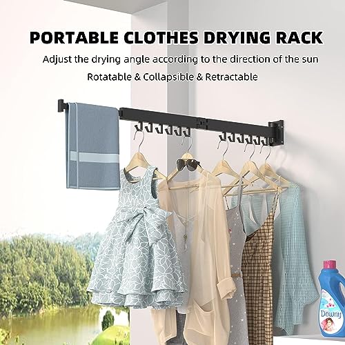 Bheadcat Laundry Clothes Drying Rack Wall Mounted, Retractable Stainless Steel