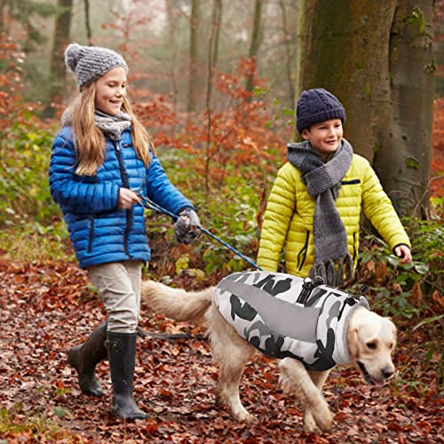 Kuoser Dog Winter Jacket, Waterproof Windproof Camo Fleece Vest