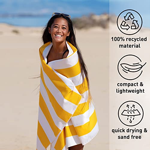 Beach Towel, Large Microfibre Towel, Lightweight, 200x90cm, White