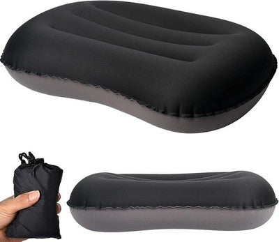 Chanyu Ultralight Camping Inflating Travel Pillow Black