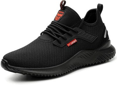 Steel Toe Safety Trainers Breathable Non Slip Work Shoes Black Size 11 UK