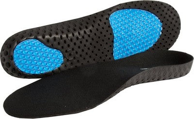 Air Gel Orthotic Insoles For Plantar Fasciitis, Black, Size S 5-6.5