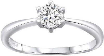 SILVEGO SOPHIA Silver Ring Swarovski Zirconia JJJR0849sw Size 59mm