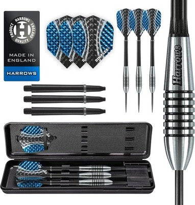 Harrows Bomber 85% Tungsten Steel Tip Darts Set 21g 23g 25g 27g Case Flights