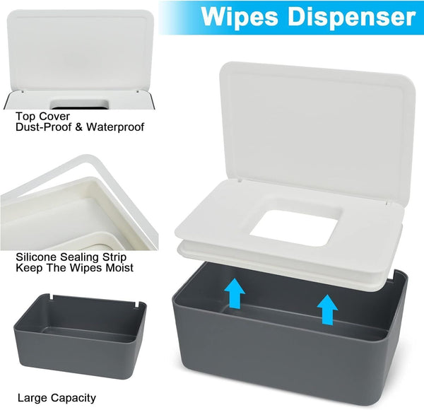 2pcs Wet Wipes Dispenser Box  Storage Case for Bathroom or Nursery