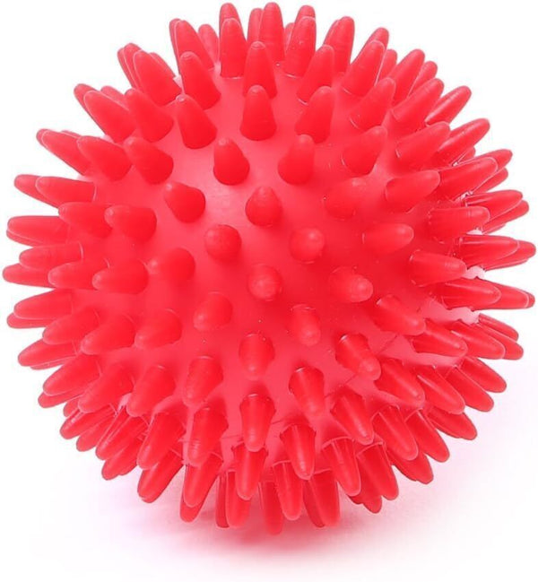 2 x  Spiky Massage Ball Deep Tissue Release Hand Finger Exercise - Red, 8cm