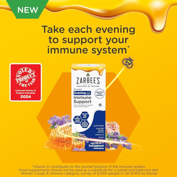 Zarbee's Evening Immune Support 120ml for Immune System BBE 04/25