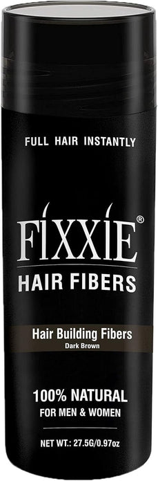 FIXXIE Dark Brown Hair Fibres 27.5g  Concealer for Thinning Hair with Keratin