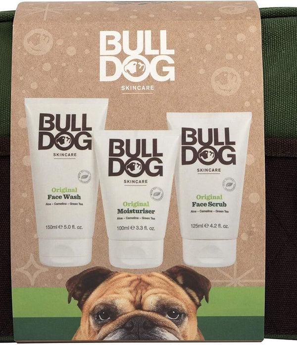 Men's Bulldog Original Skincare Wash Bag 3Pcs Gift Set